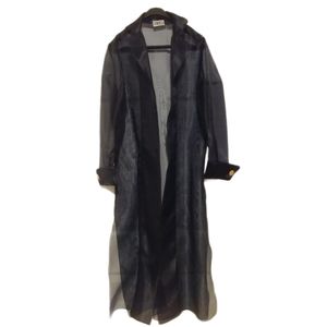 Navy Blue Organza Coat